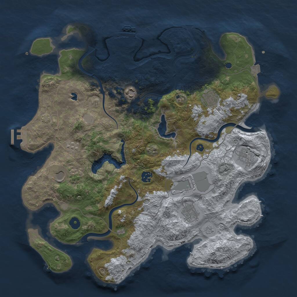 Rust Map: Procedural Map, Size: 4000, Seed: 2517020, 14 Monuments