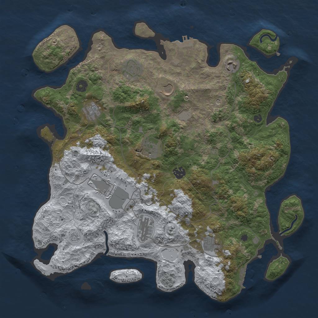 Rust Map: Procedural Map, Size: 4000, Seed: 1745529, 19 Monuments