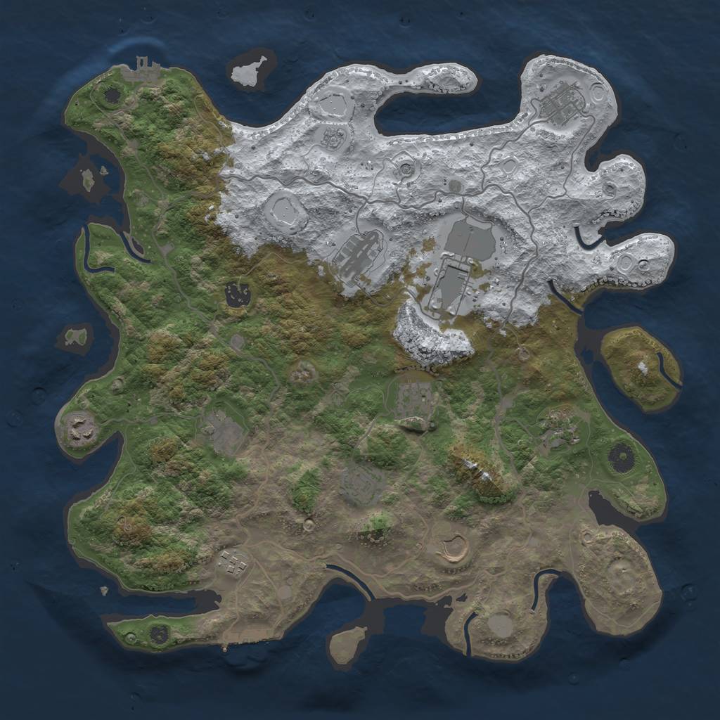 Rust Map: Procedural Map, Size: 4000, Seed: 4574091, 20 Monuments