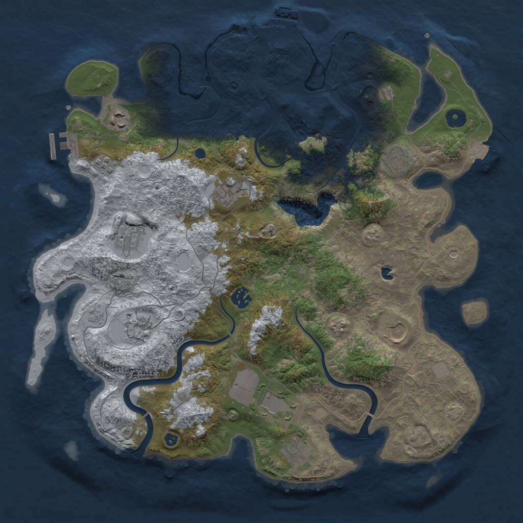 Rust Map: Procedural Map, Size: 4000, Seed: 5842037, 16 Monuments