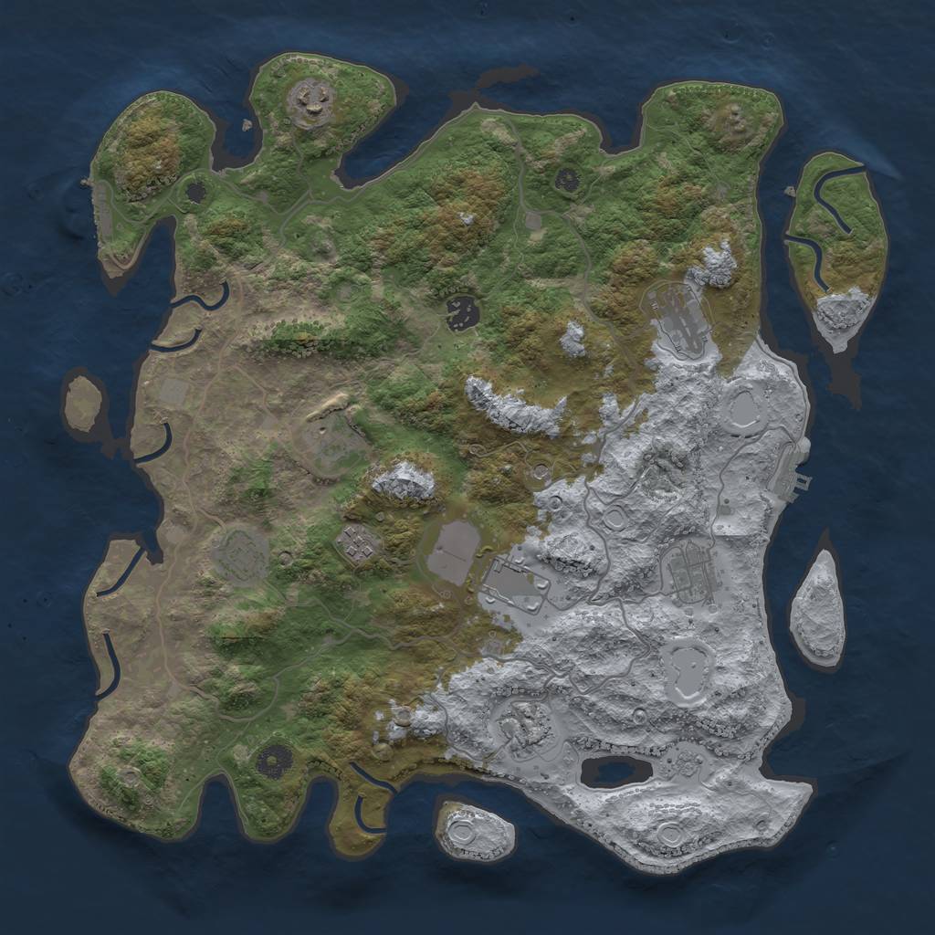 Rust Map: Procedural Map, Size: 4000, Seed: 171515368, 18 Monuments