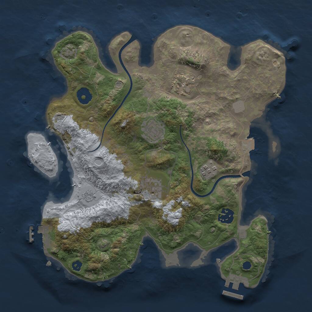 Rust Map: Procedural Map, Size: 3000, Seed: 484723914, 10 Monuments