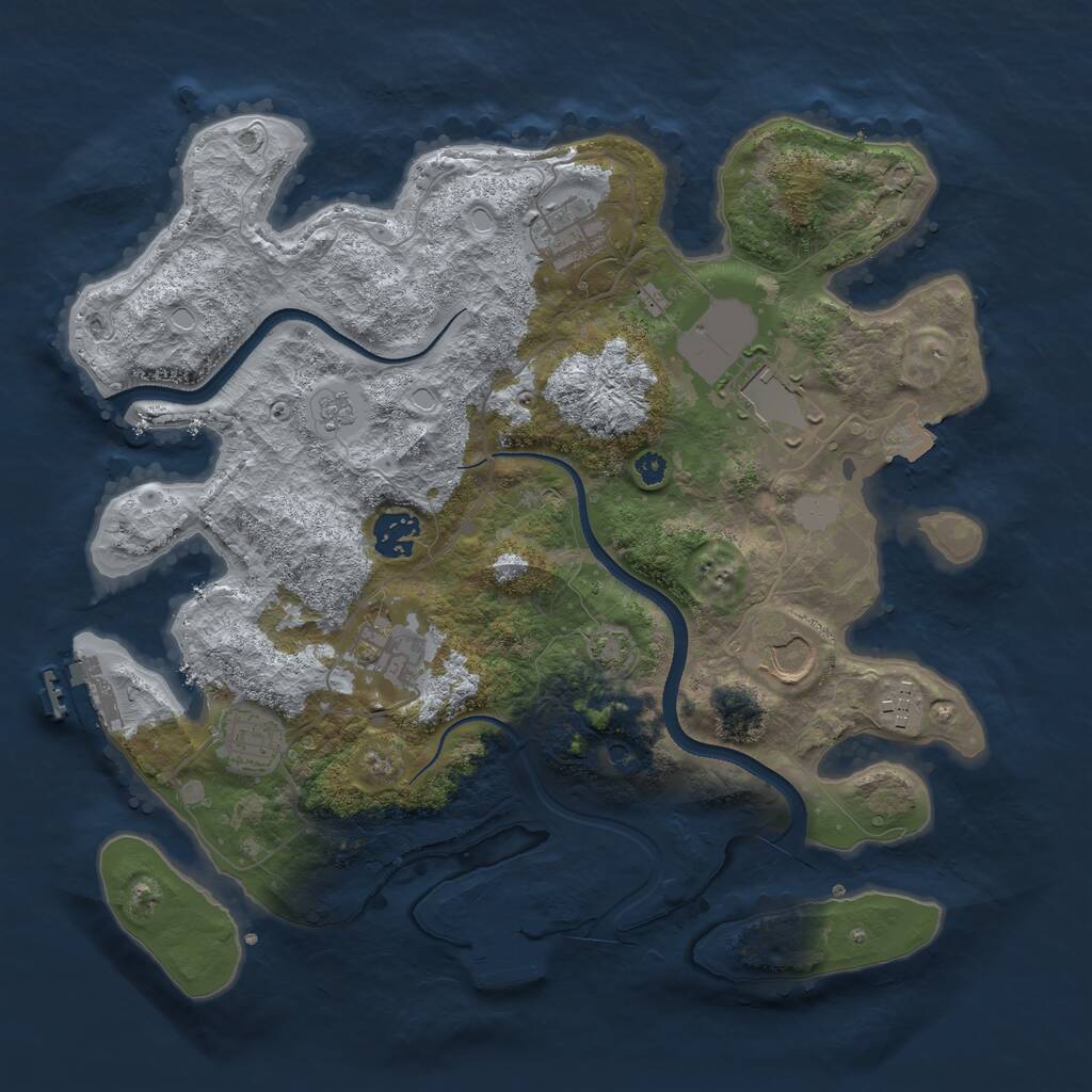 Rust Map: Procedural Map, Size: 3500, Seed: 255350, 13 Monuments