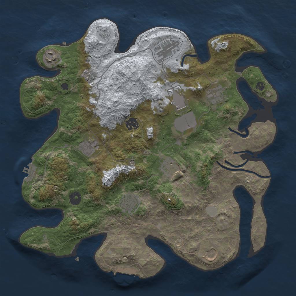 Rust Map: Procedural Map, Size: 3500, Seed: 894810, 19 Monuments