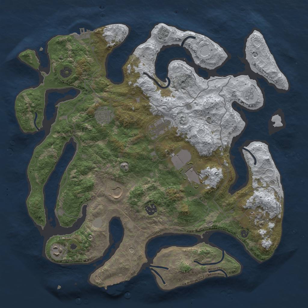 Rust Map: Procedural Map, Size: 4000, Seed: 3311232, 17 Monuments