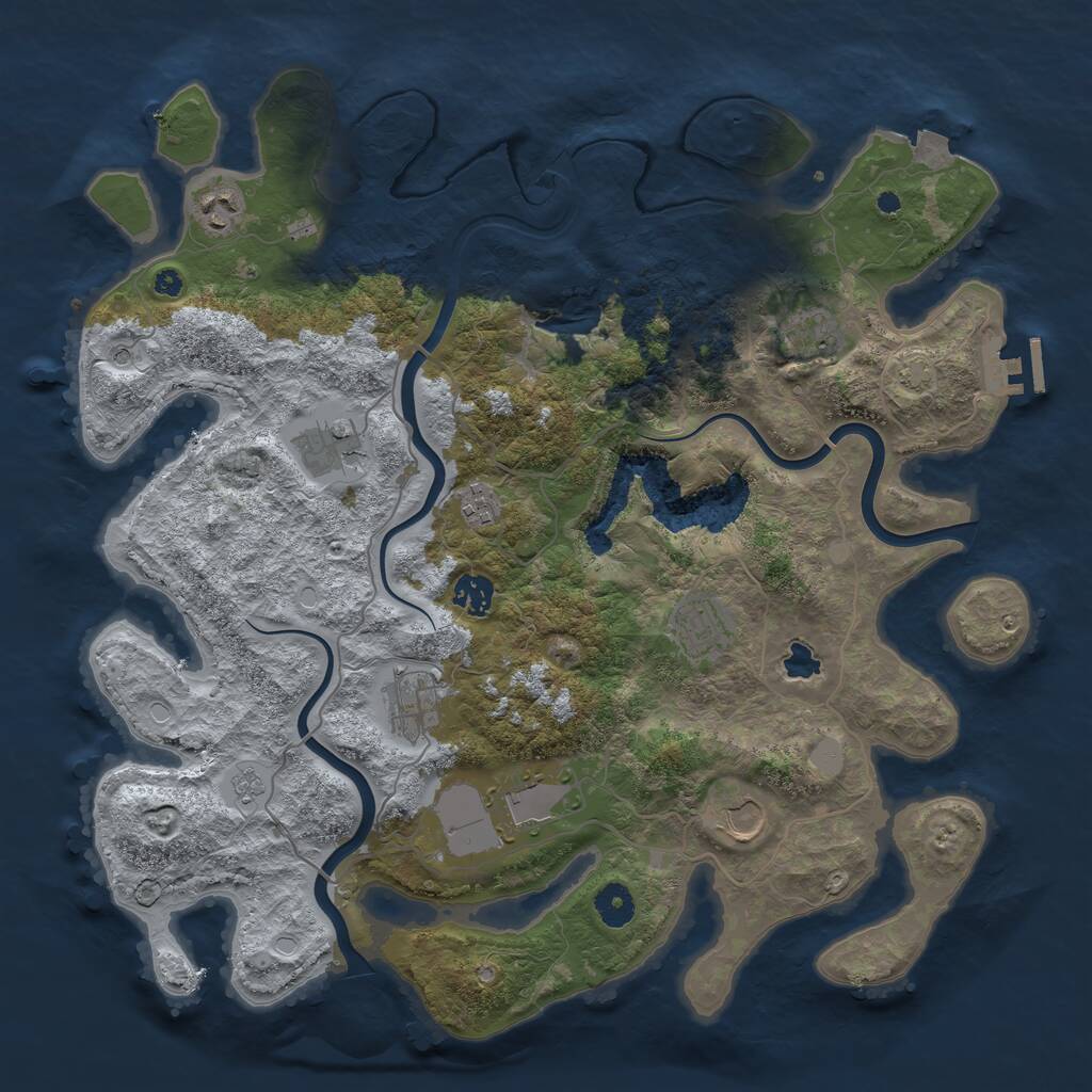 Rust Map: Procedural Map, Size: 4000, Seed: 2715274, 14 Monuments