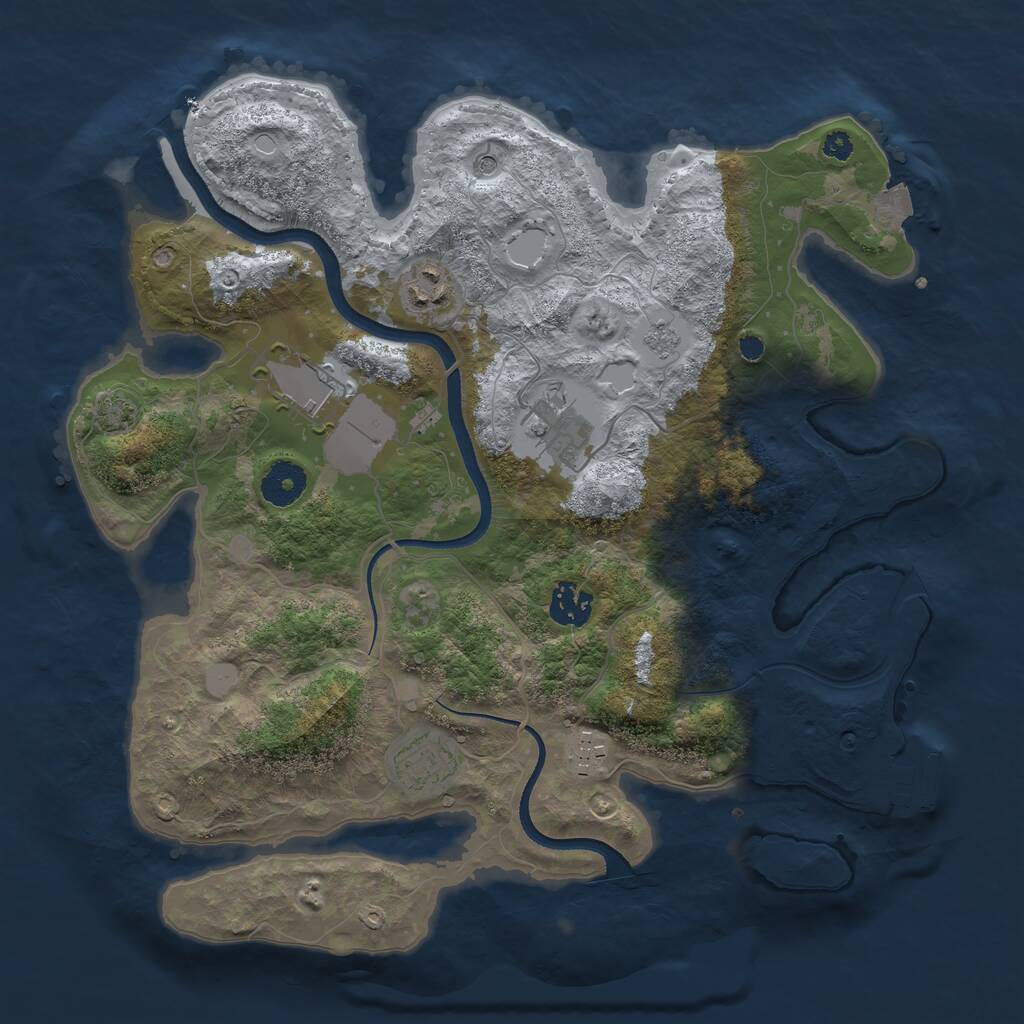 Rust Map: Procedural Map, Size: 3500, Seed: 822416, 11 Monuments