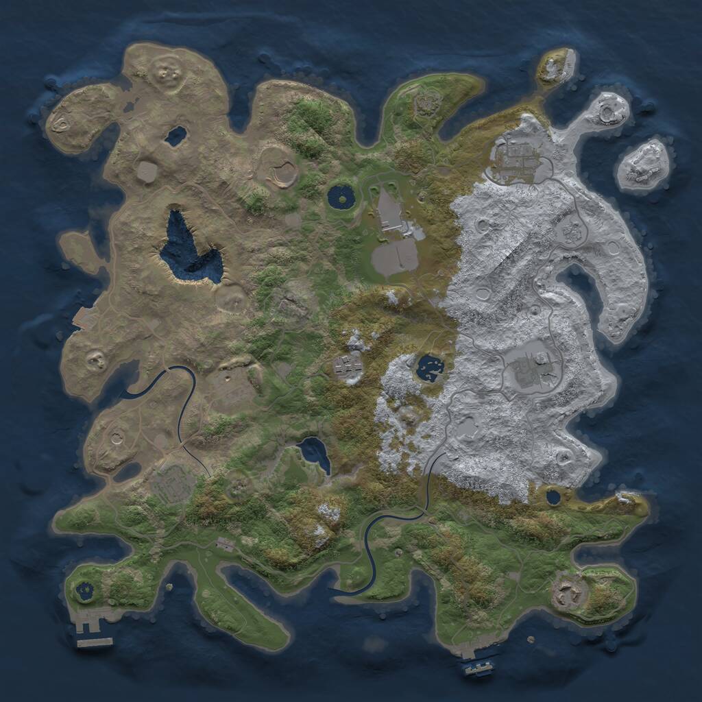 Rust Map: Procedural Map, Size: 4000, Seed: 2764286, 15 Monuments