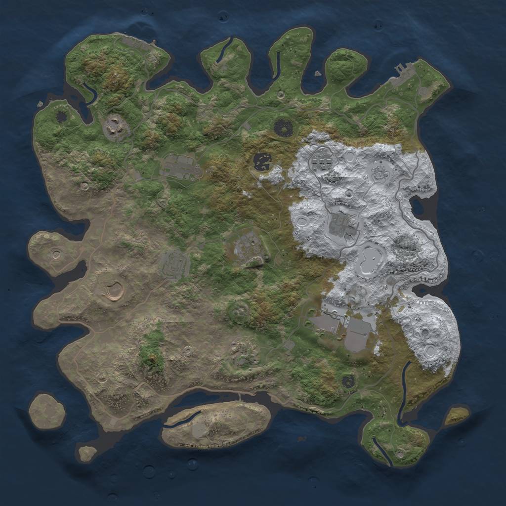Rust Map: Procedural Map, Size: 4000, Seed: 1080467, 19 Monuments