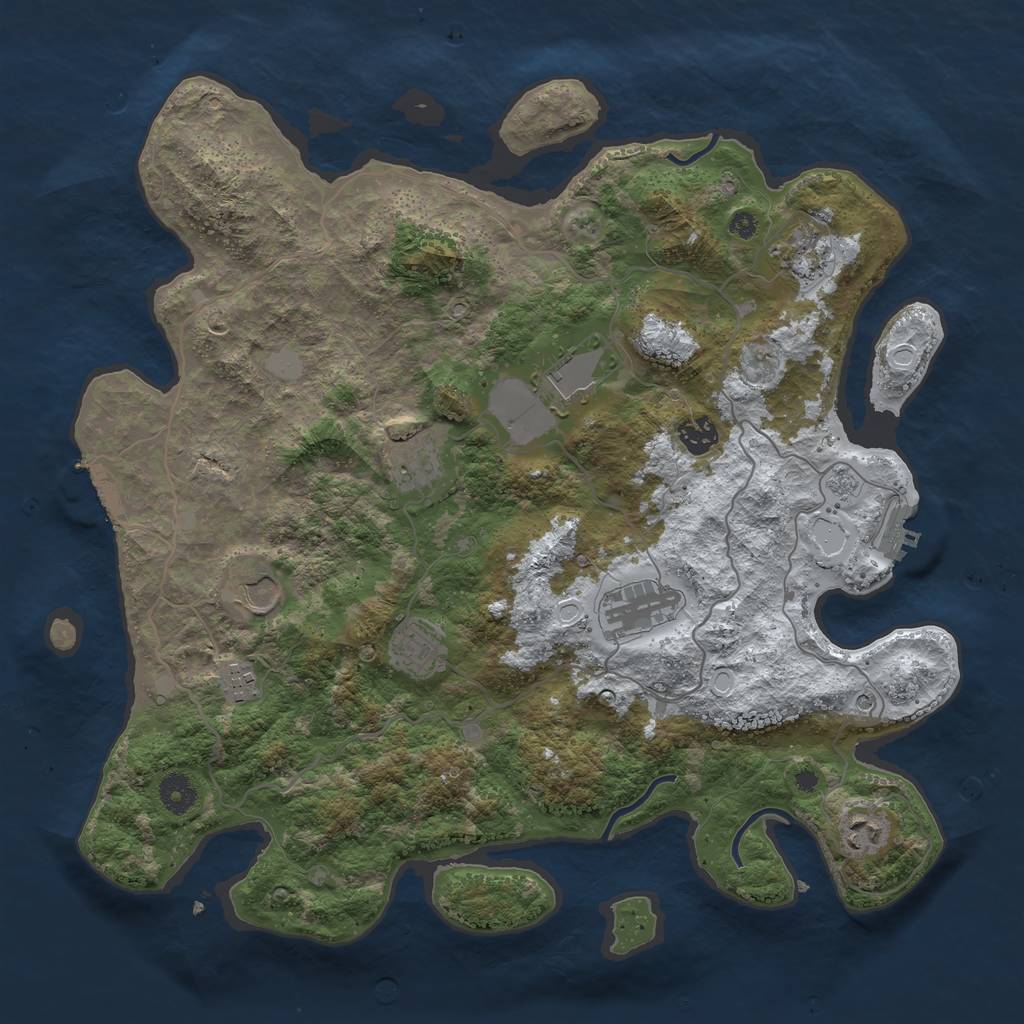 Rust Map: Procedural Map, Size: 4000, Seed: 4283985, 18 Monuments