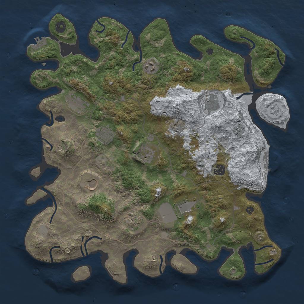 Rust Map: Procedural Map, Size: 4000, Seed: 4564066, 19 Monuments