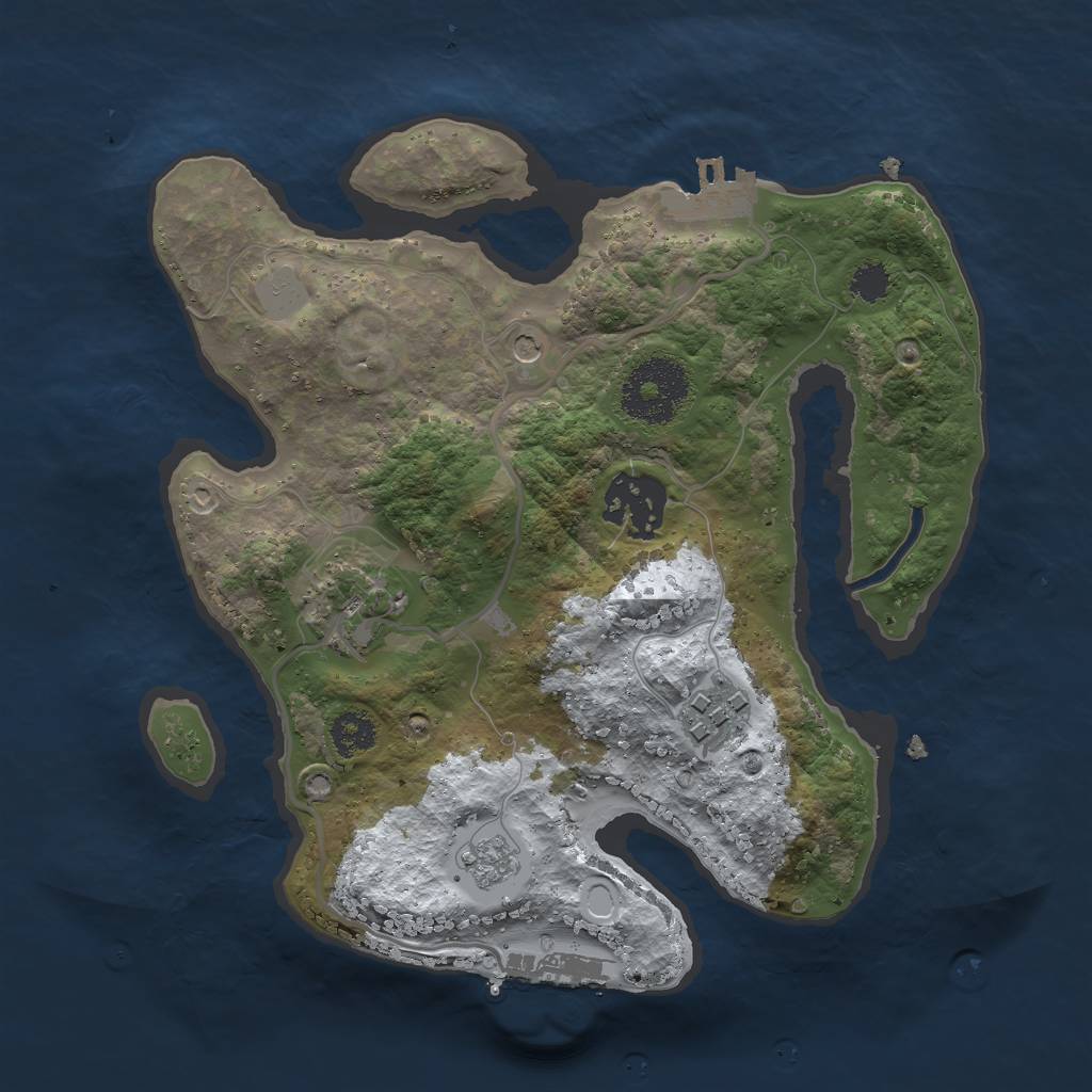 Rust Map: Procedural Map, Size: 2500, Seed: 4431, 12 Monuments