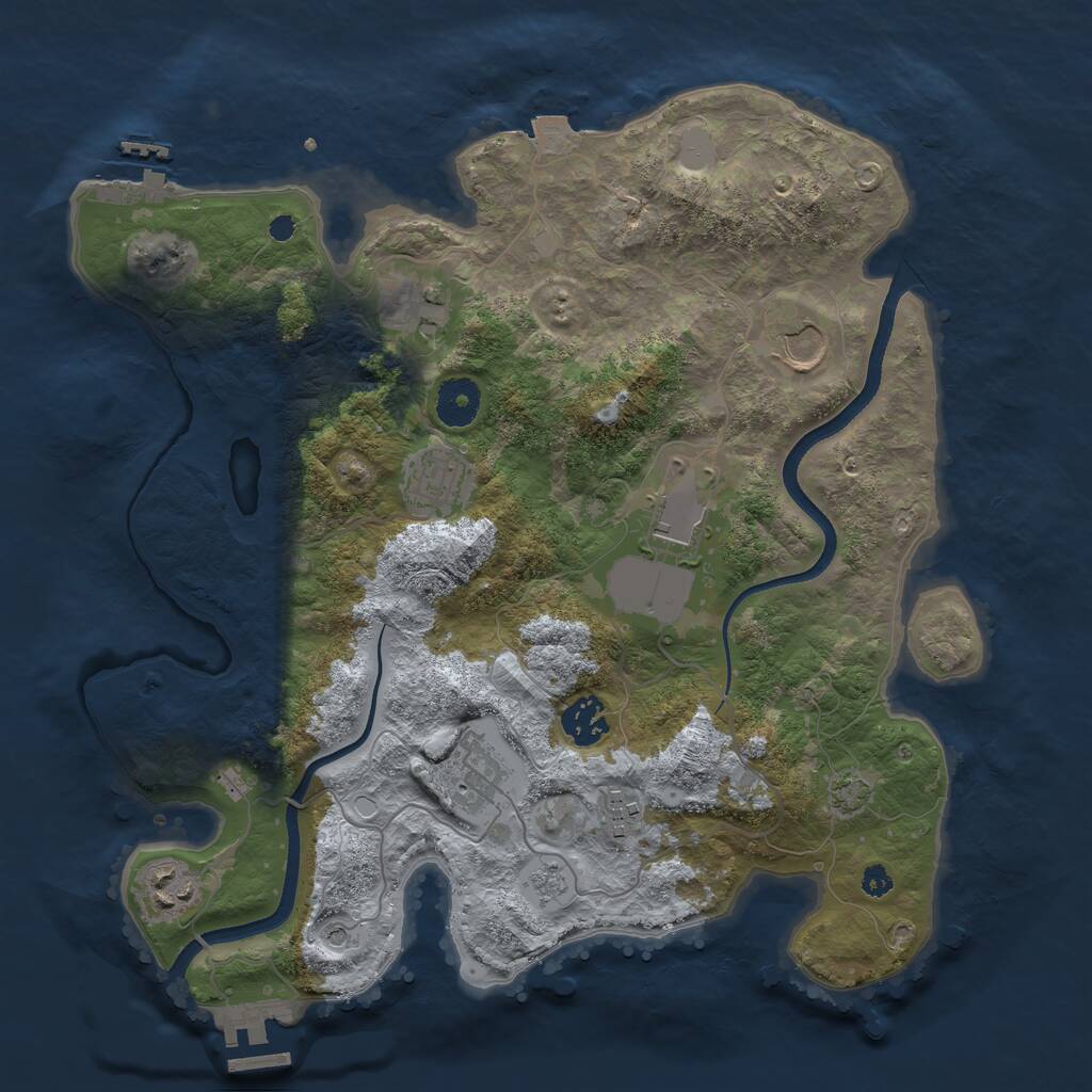 Rust Map: Procedural Map, Size: 3500, Seed: 1651781, 14 Monuments