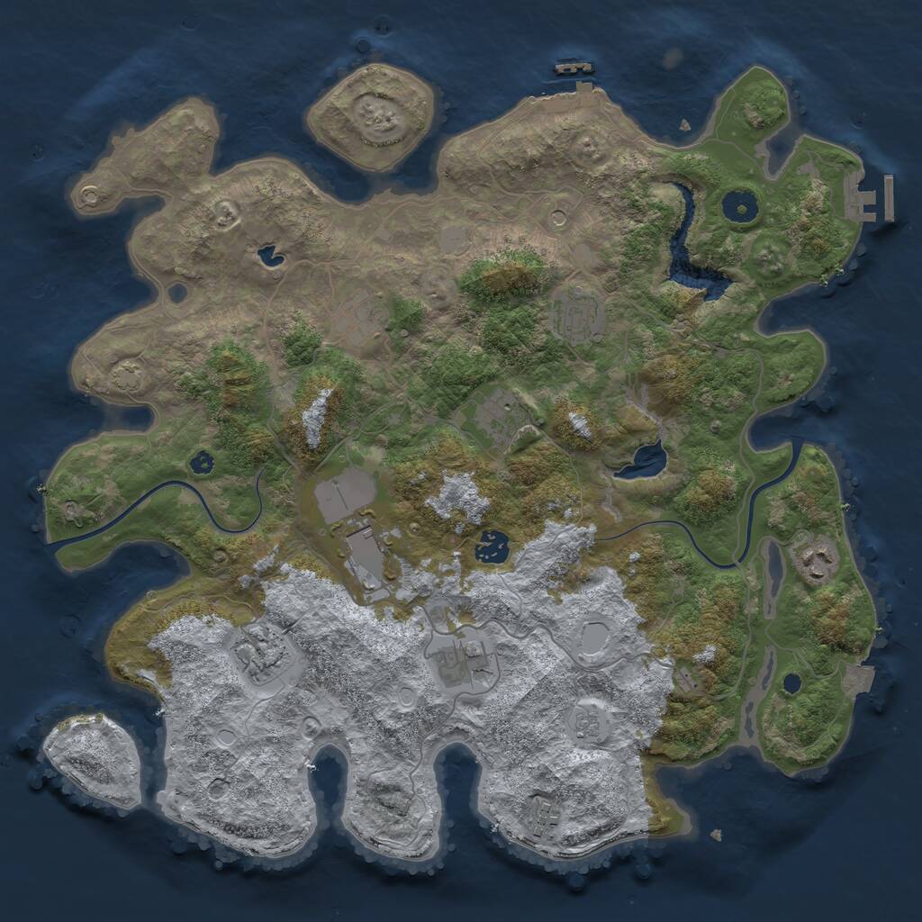 Rust Map: Procedural Map, Size: 4000, Seed: 3163727, 15 Monuments