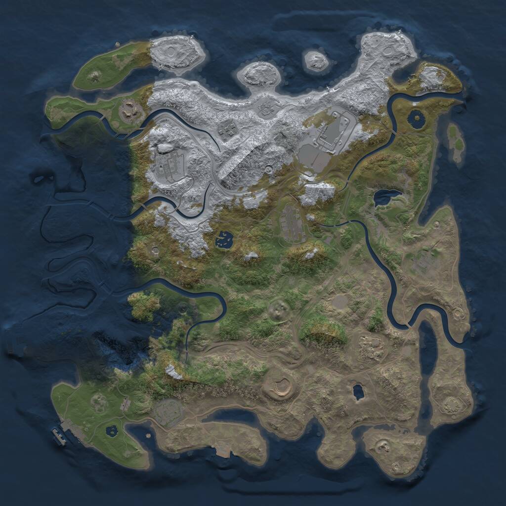 Rust Map: Procedural Map, Size: 4250, Seed: 12790, 16 Monuments