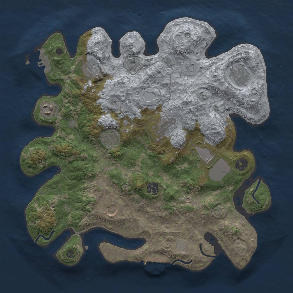 Rust Map: Procedural Map, Size: 3500, Seed: 5308971, 16 Monuments