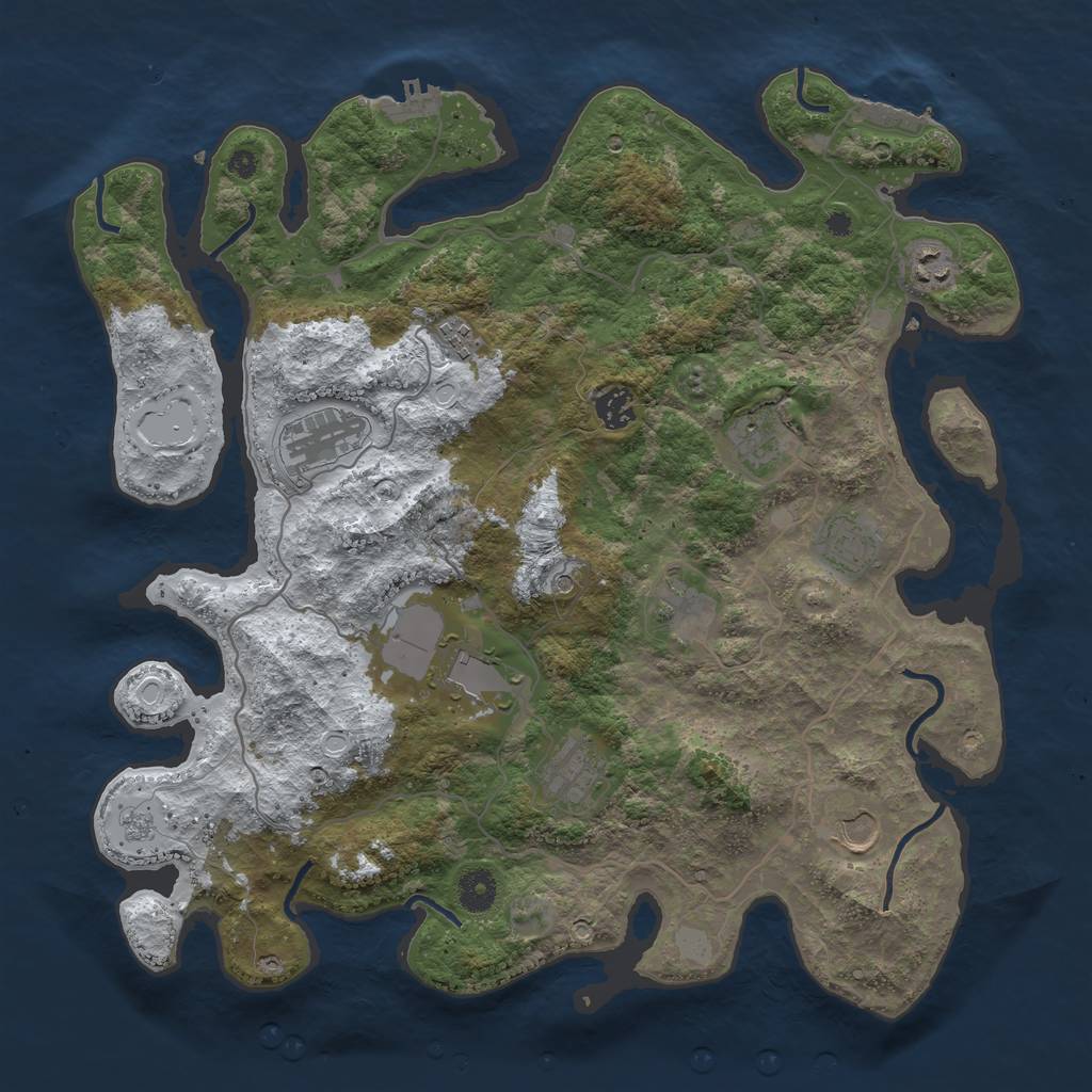 Rust Map: Procedural Map, Size: 4000, Seed: 4084361, 19 Monuments