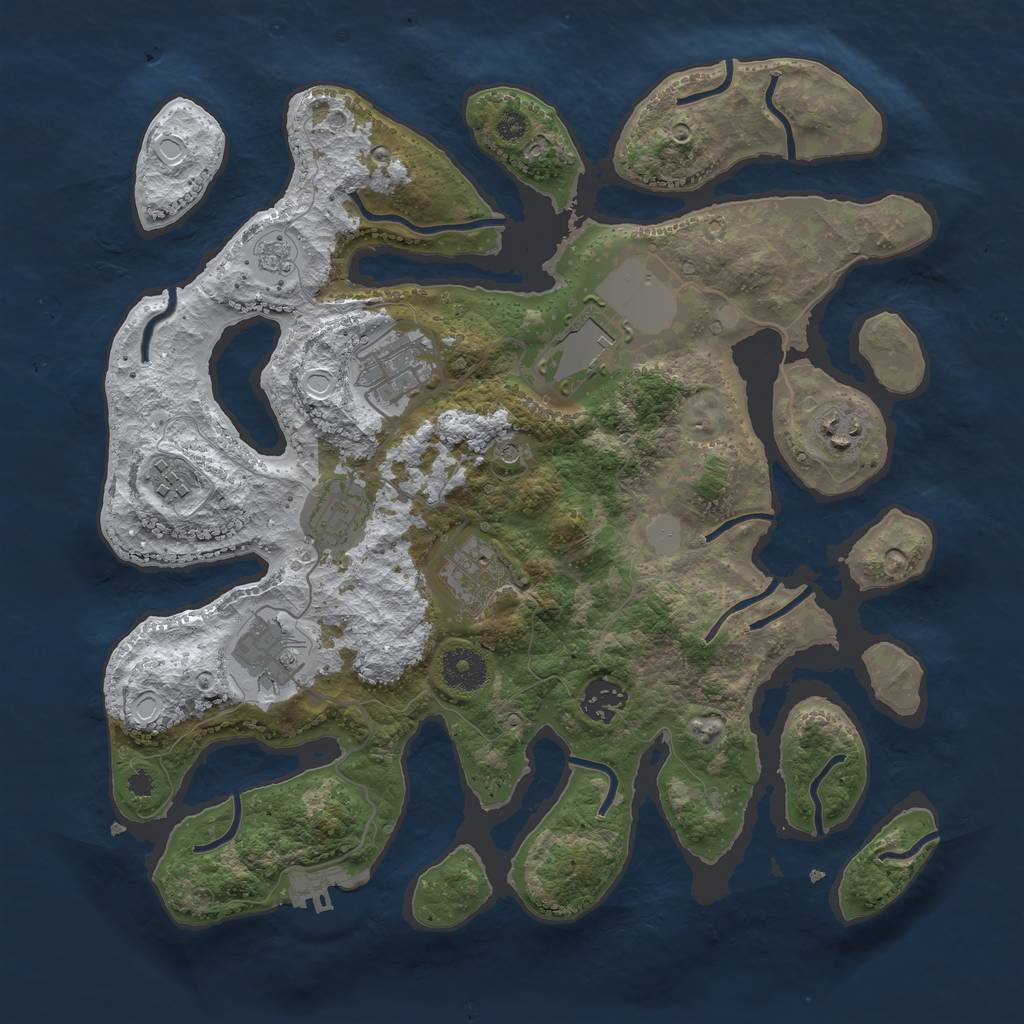 Rust Map: Procedural Map, Size: 3500, Seed: 5483160, 16 Monuments