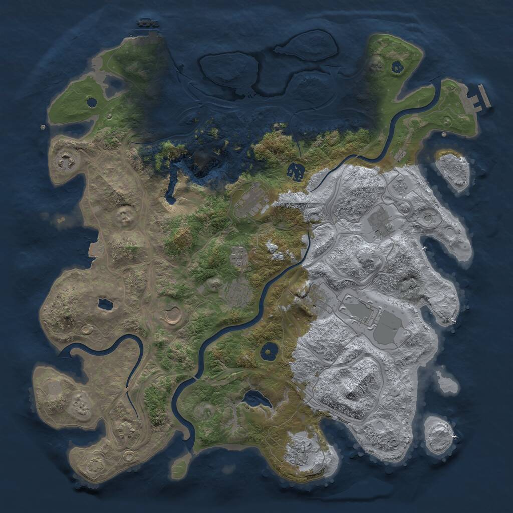 Rust Map: Procedural Map, Size: 4250, Seed: 1207920, 16 Monuments