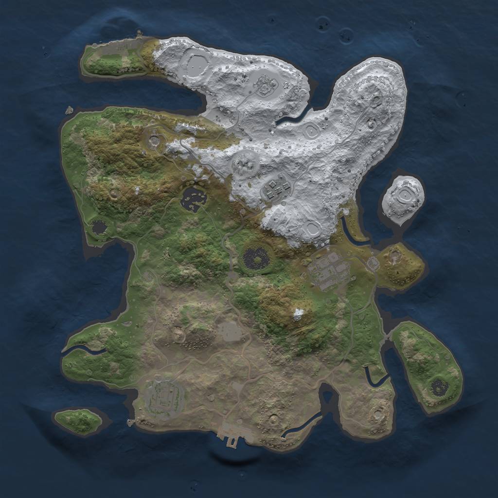 Rust Map: Procedural Map, Size: 3000, Seed: 15478, 13 Monuments