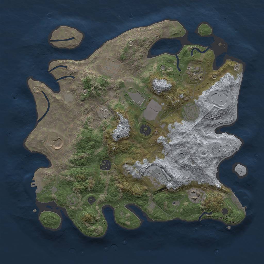 Rust Map: Procedural Map, Size: 3500, Seed: 111361970, 18 Monuments