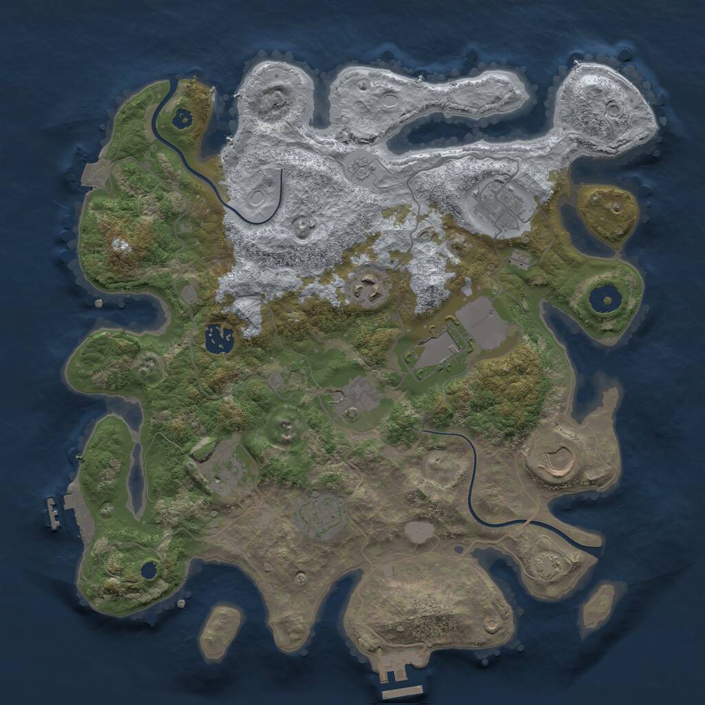 Rust Map: Procedural Map, Size: 3500, Seed: 3165313, 13 Monuments