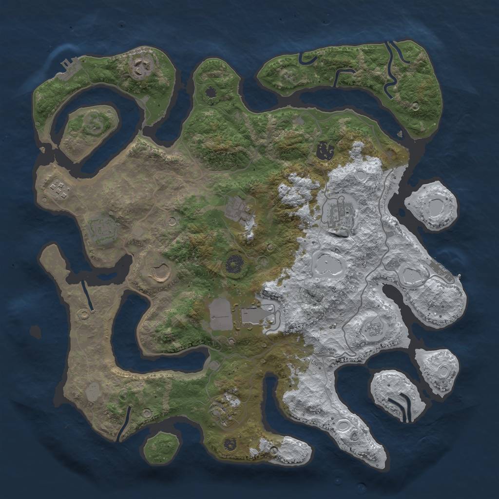Rust Map: Procedural Map, Size: 4000, Seed: 5078655, 18 Monuments