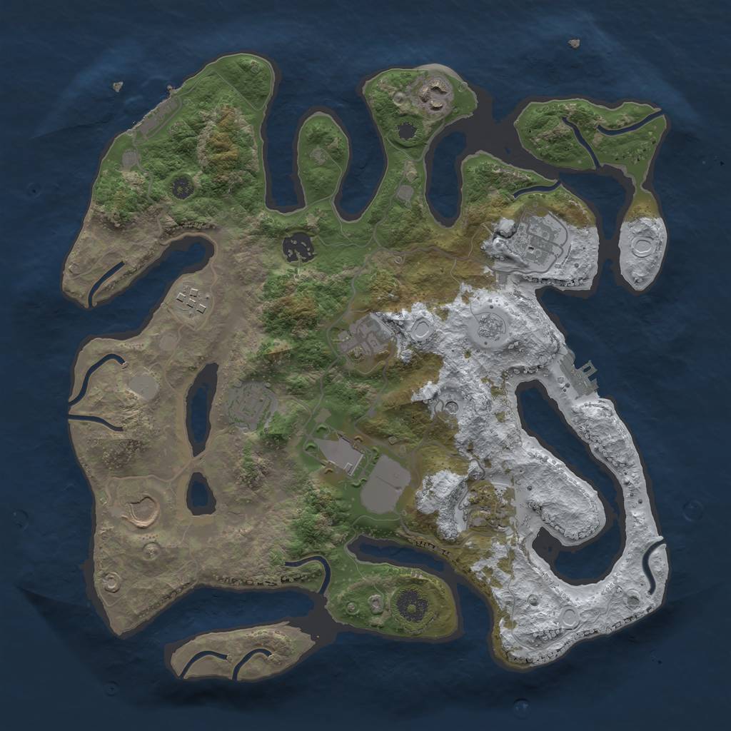 Rust Map: Procedural Map, Size: 3500, Seed: 5787244, 18 Monuments