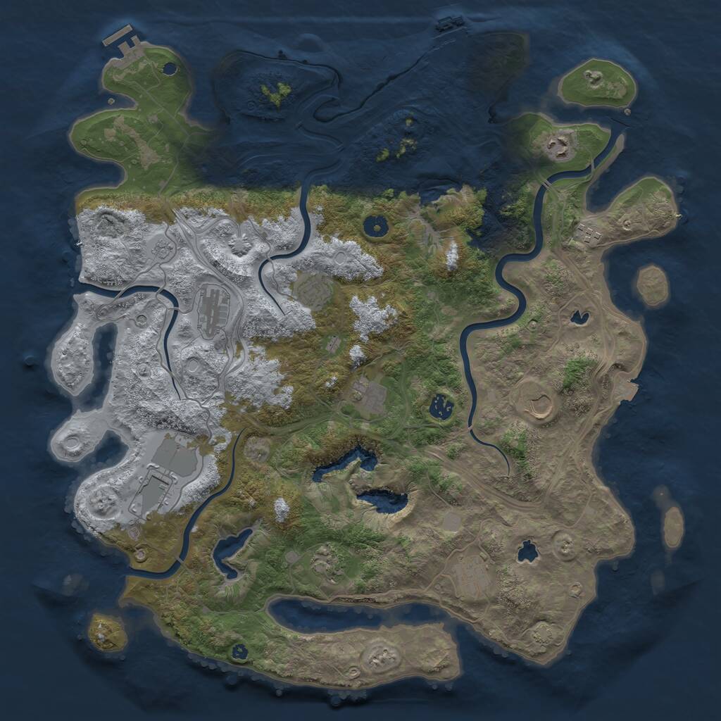 Rust Map: Procedural Map, Size: 4500, Seed: 6389331, 16 Monuments