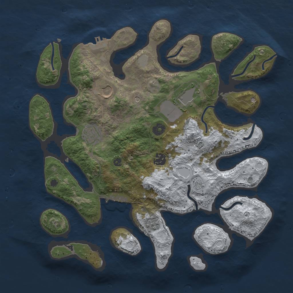 Rust Map: Procedural Map, Size: 3500, Seed: 2146942, 14 Monuments