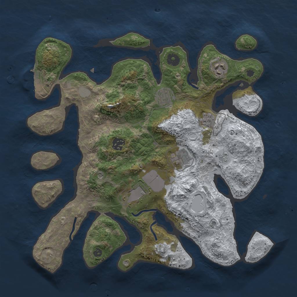 Rust Map: Procedural Map, Size: 3500, Seed: 1573023, 14 Monuments
