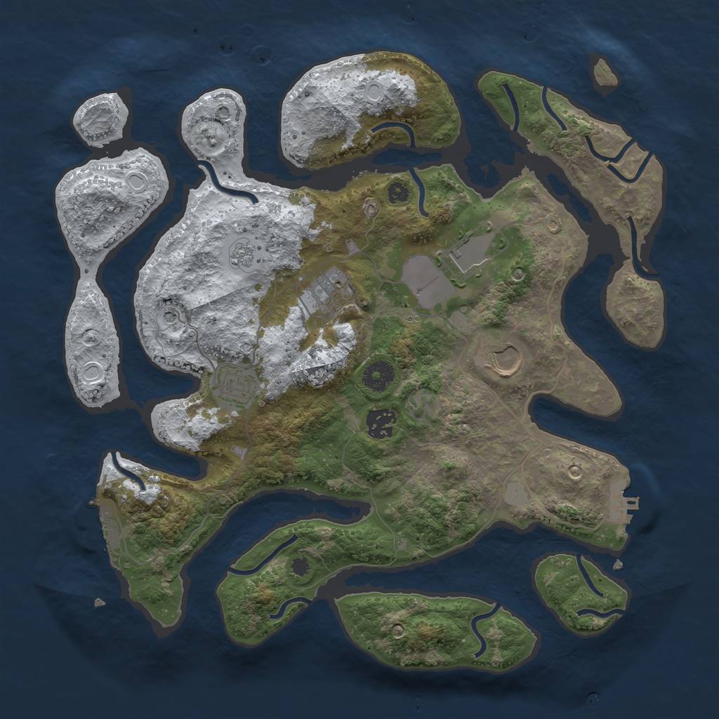 Rust Map: Procedural Map, Size: 3500, Seed: 6176342, 14 Monuments