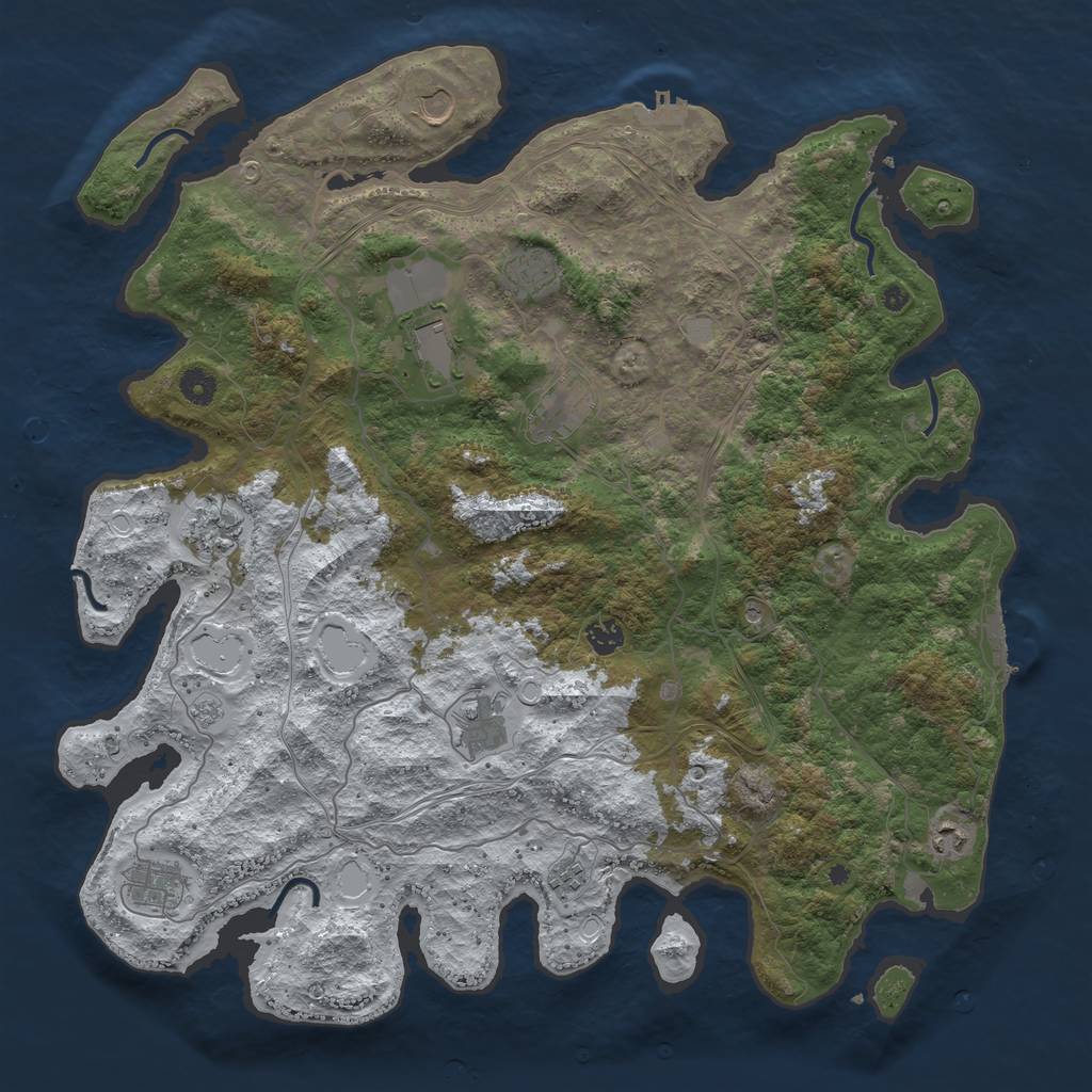 Rust Map: Procedural Map, Size: 4500, Seed: 3092215, 19 Monuments