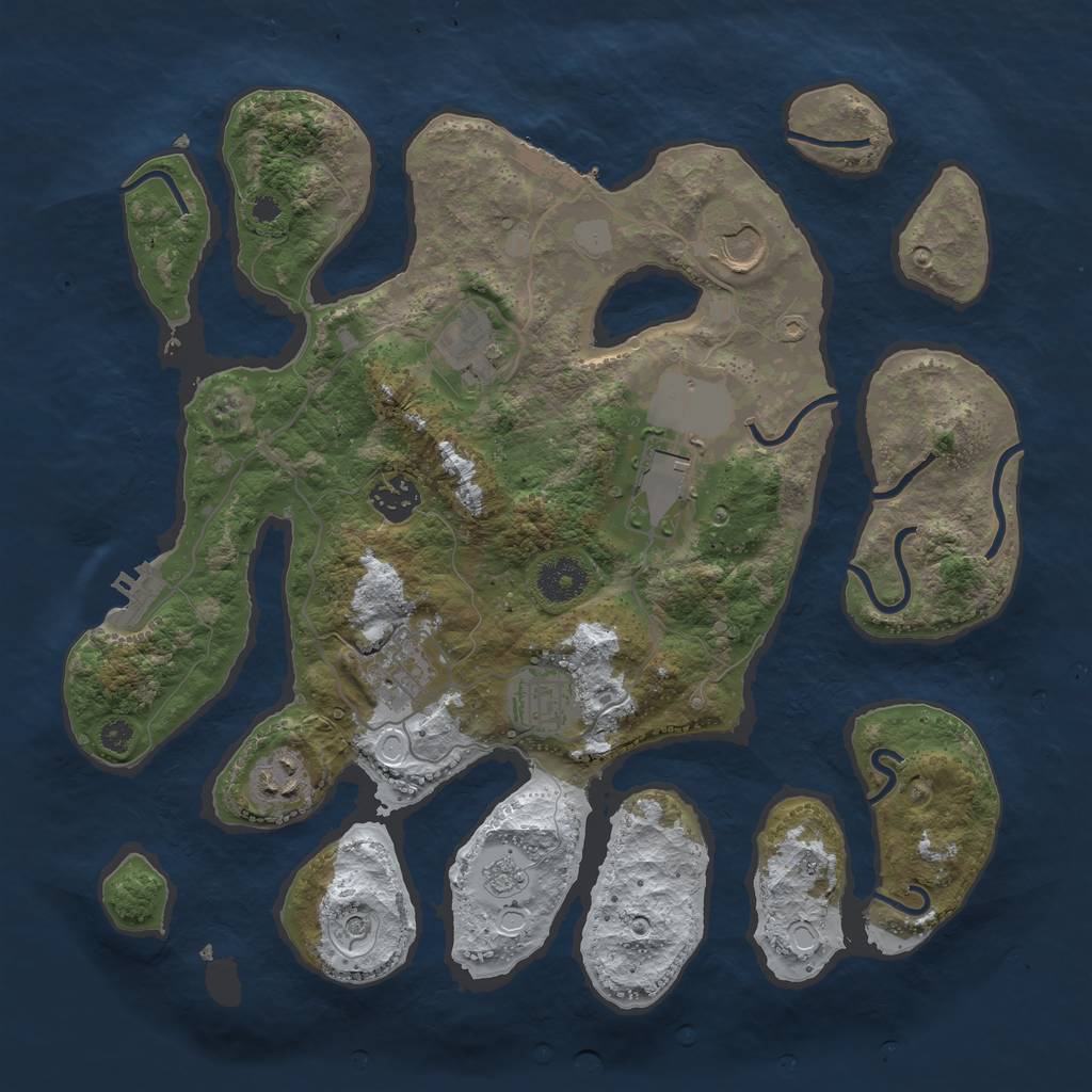 Rust Map: Procedural Map, Size: 3500, Seed: 5985745, 16 Monuments