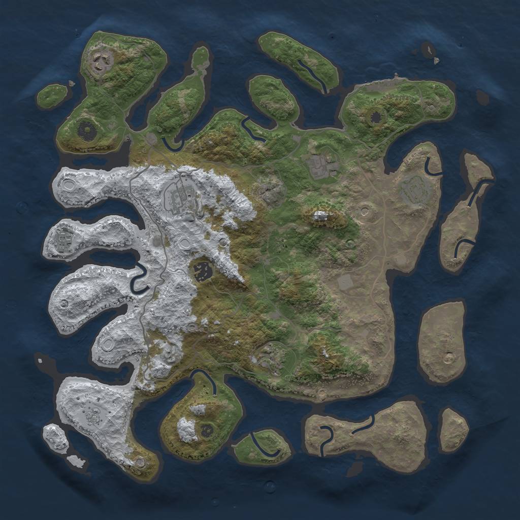 Rust Map: Procedural Map, Size: 4000, Seed: 3015433, 15 Monuments