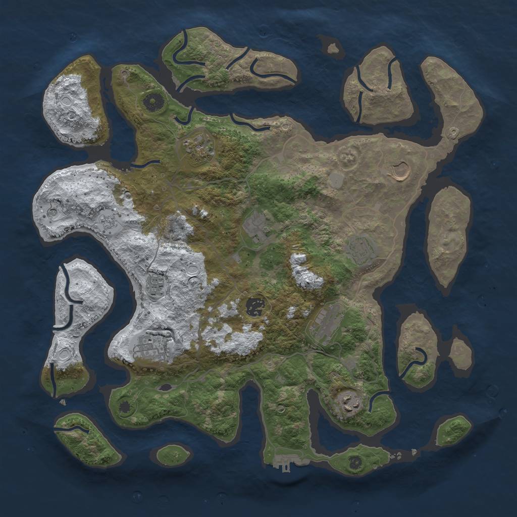 Rust Map: Procedural Map, Size: 4000, Seed: 4710460, 17 Monuments