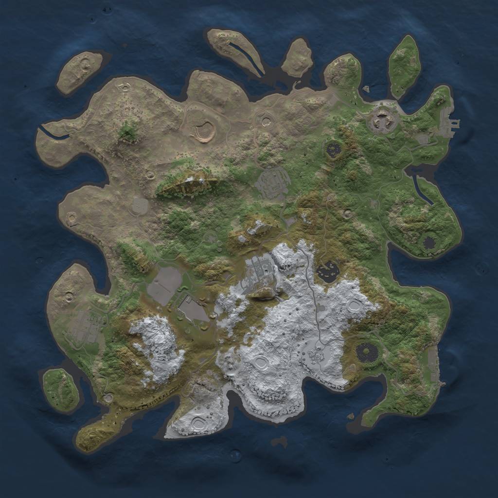 Rust Map: Procedural Map, Size: 3500, Seed: 2856765, 16 Monuments