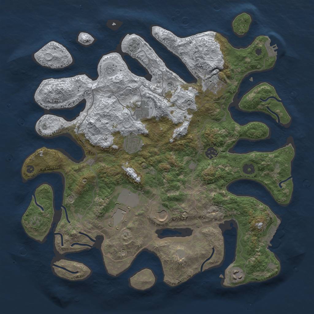 Rust Map: Procedural Map, Size: 4000, Seed: 1110034, 17 Monuments