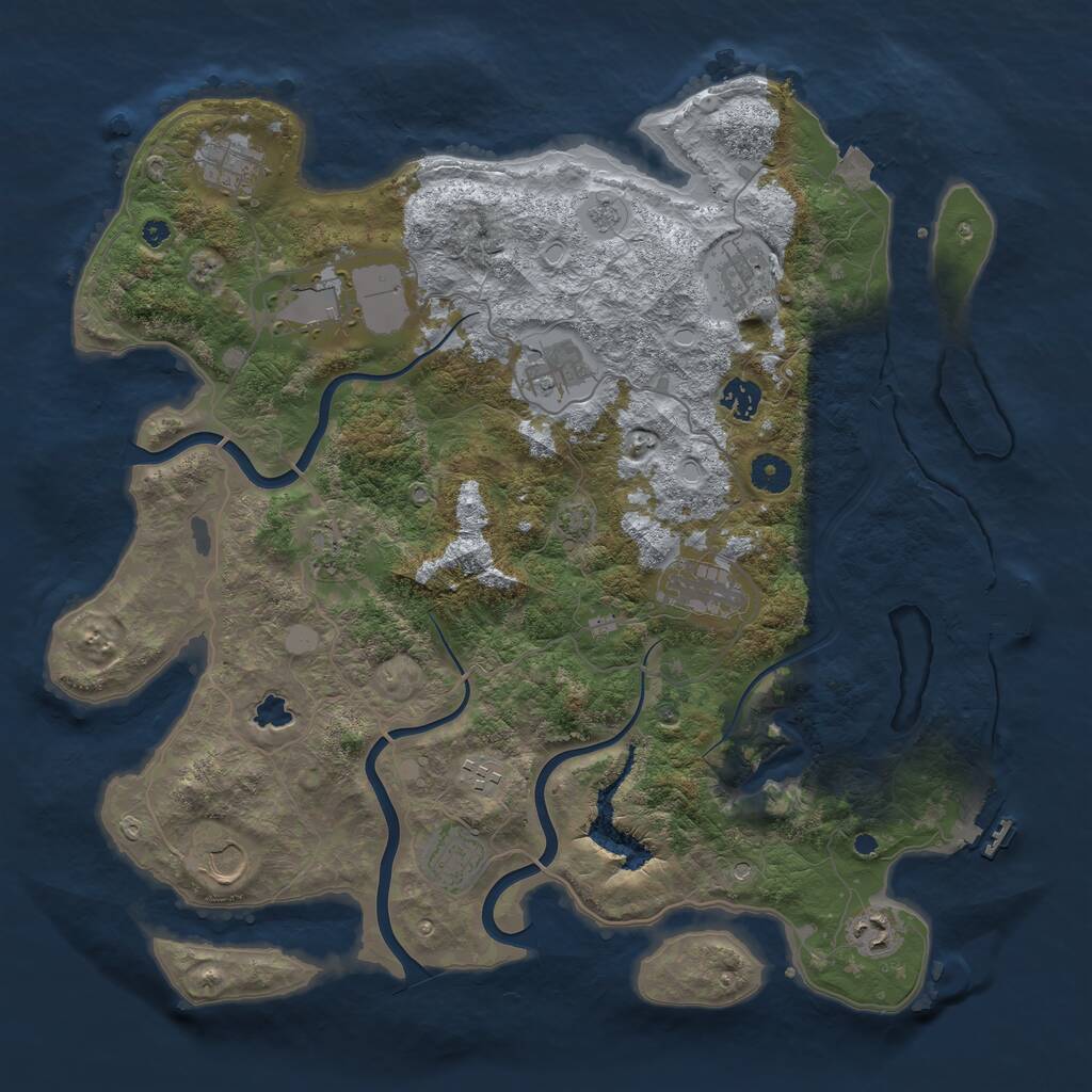 Rust Map: Procedural Map, Size: 4100, Seed: 90438295, 17 Monuments