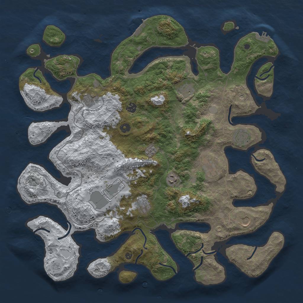 Rust Map: Procedural Map, Size: 4500, Seed: 1489620, 19 Monuments