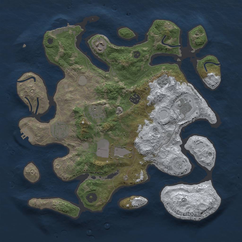 Rust Map: Procedural Map, Size: 3500, Seed: 1951970, 16 Monuments