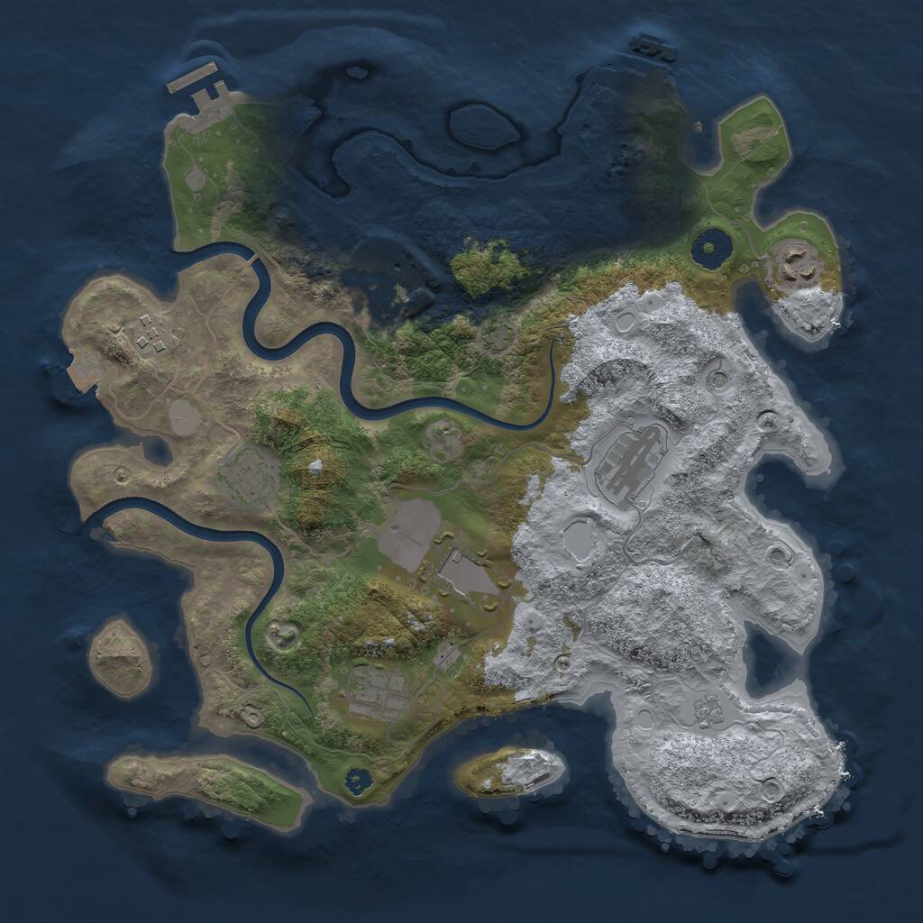 Rust Map: Procedural Map, Size: 3500, Seed: 1951970, 13 Monuments