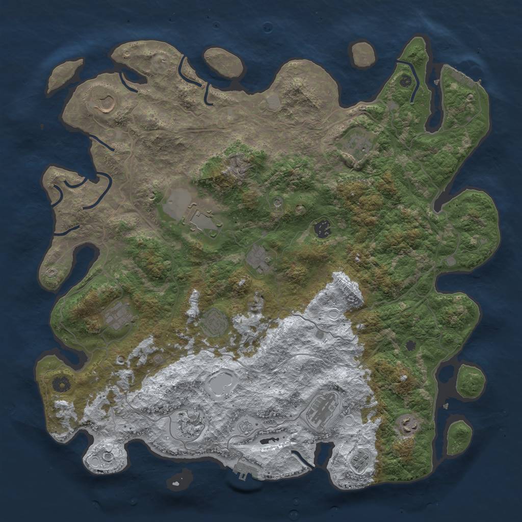 Rust Map: Procedural Map, Size: 4500, Seed: 2946904, 20 Monuments