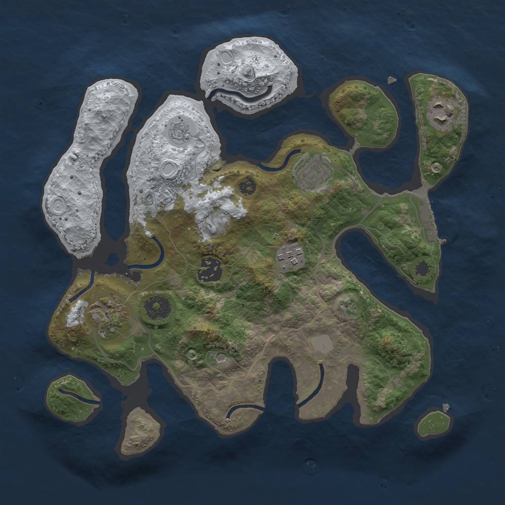 Rust Map: Procedural Map, Size: 3000, Seed: 4675588, 13 Monuments