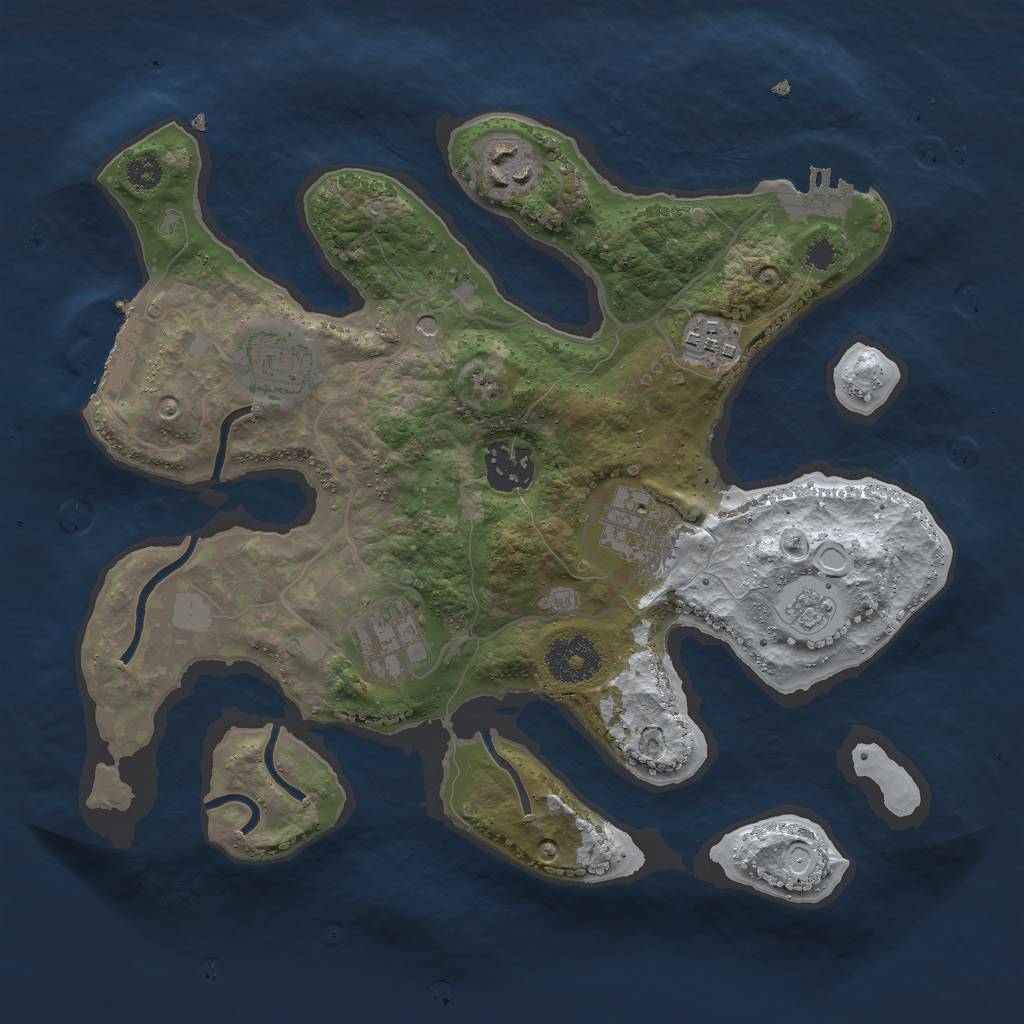 Rust Map: Procedural Map, Size: 3000, Seed: 6713, 15 Monuments