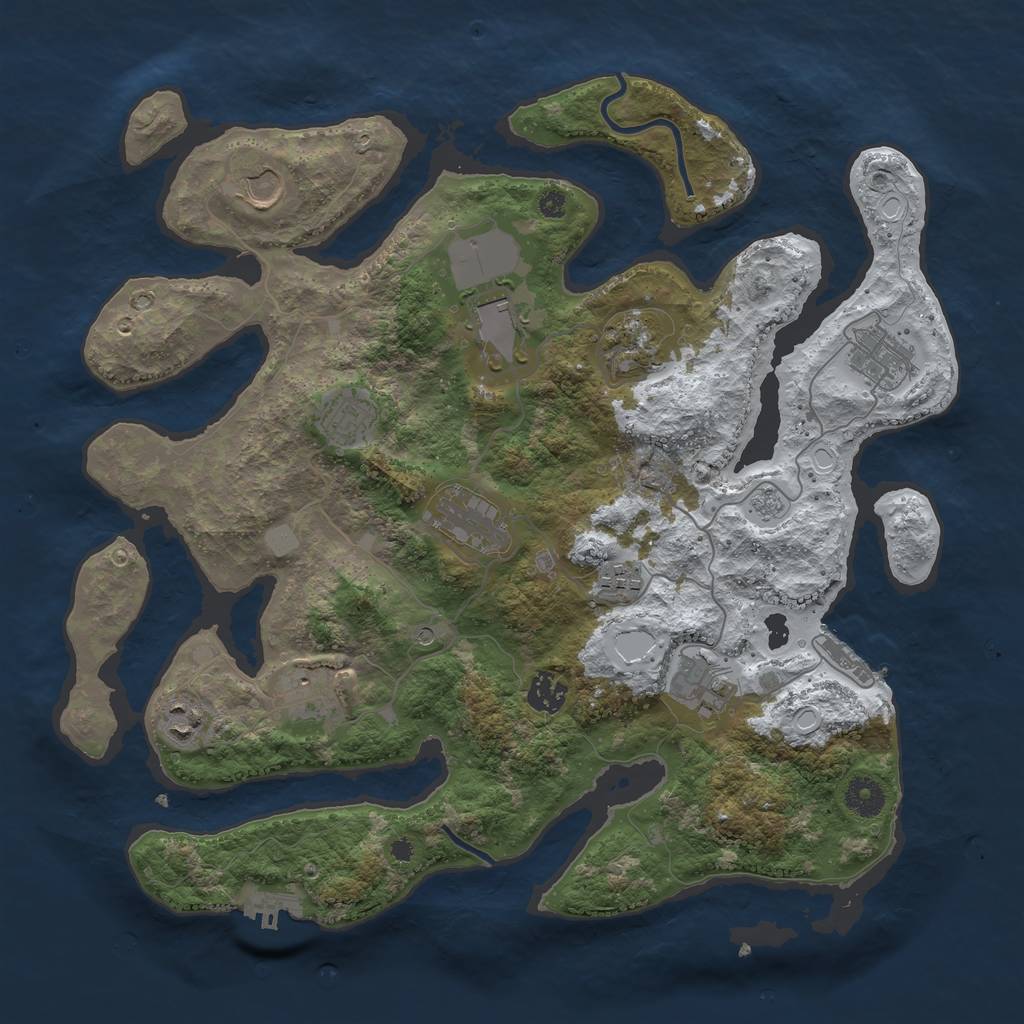 Rust Map: Procedural Map, Size: 3850, Seed: 330389542, 20 Monuments