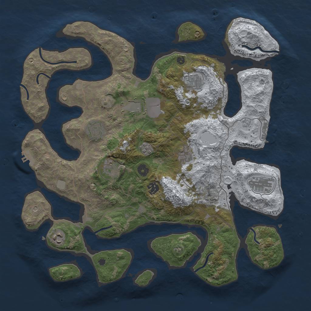 Rust Map: Procedural Map, Size: 4000, Seed: 2125602, 18 Monuments