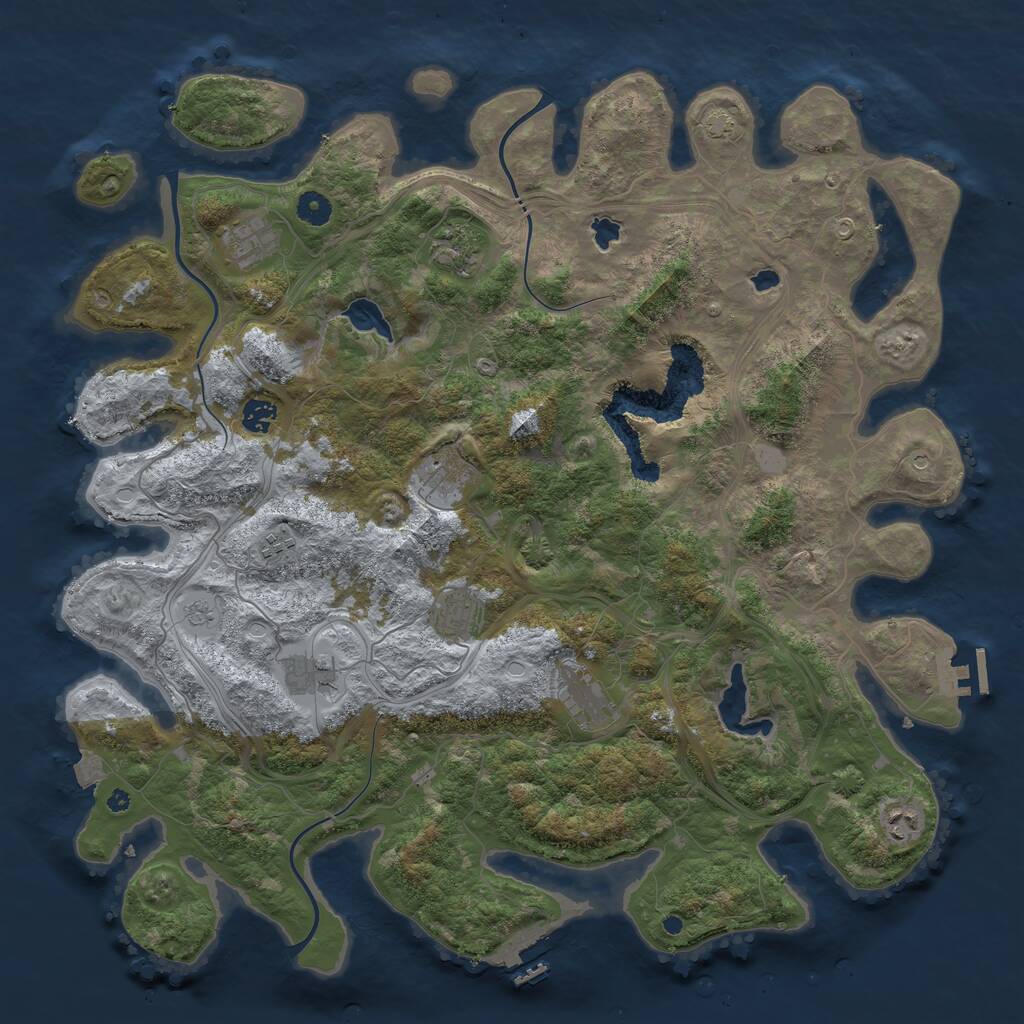 Rust Map: Procedural Map, Size: 4500, Seed: 1009328, 15 Monuments