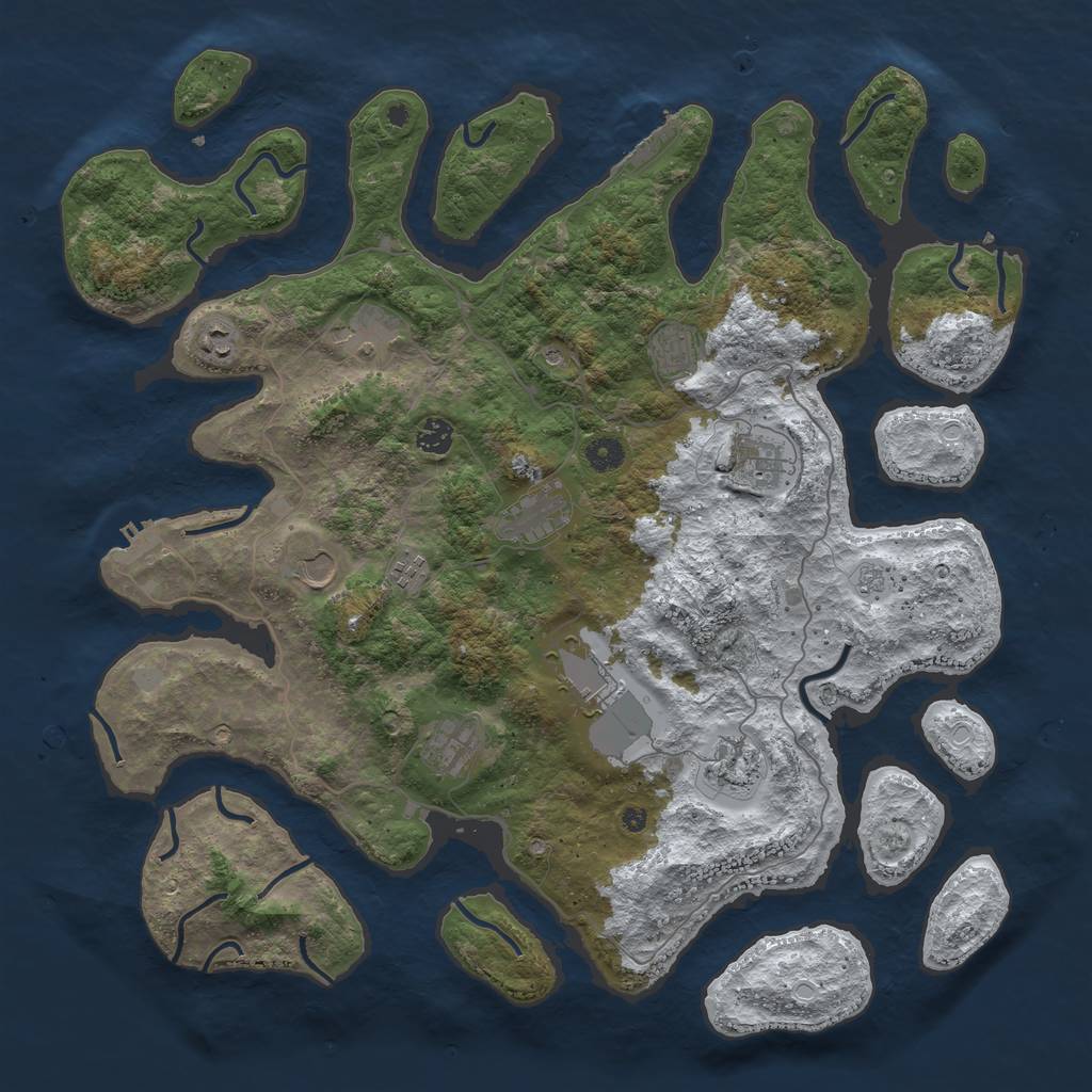Rust Map: Procedural Map, Size: 4500, Seed: 2927624, 20 Monuments