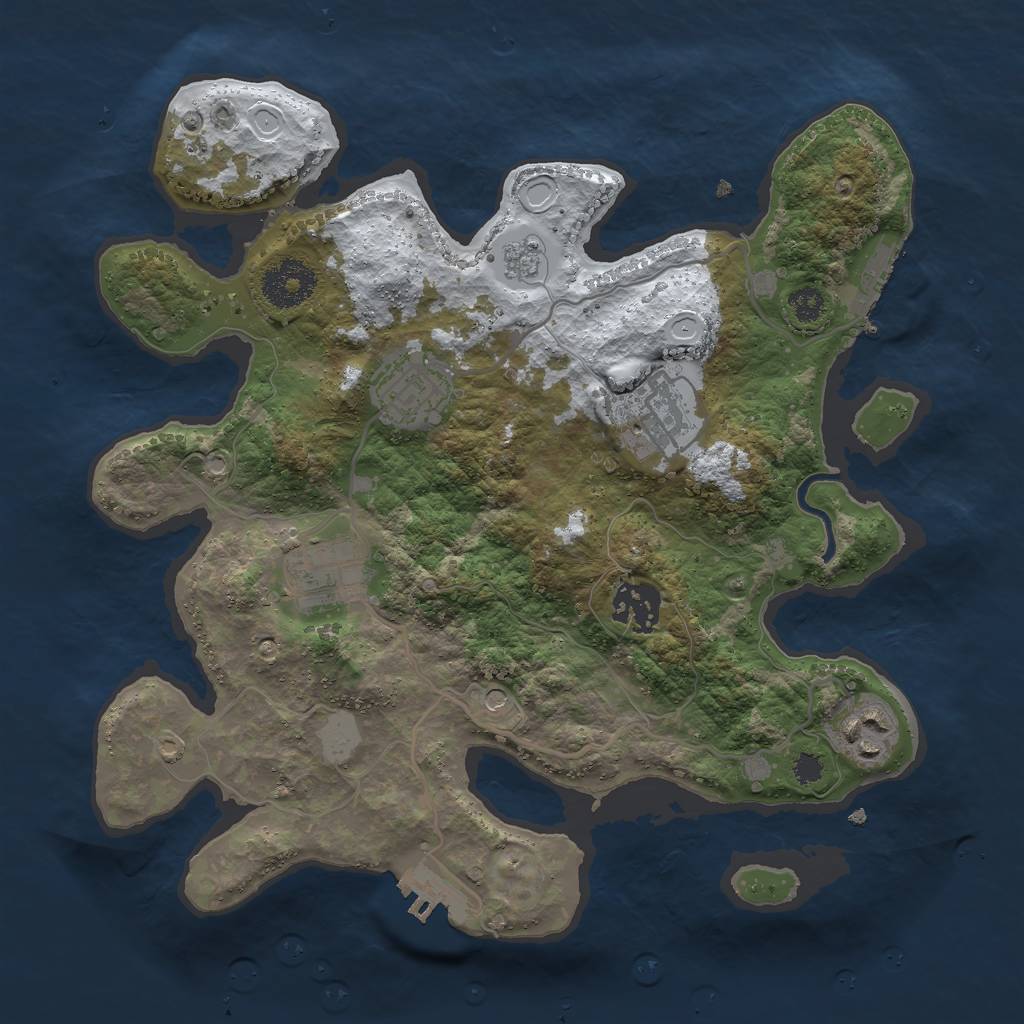 Rust Map: Procedural Map, Size: 3000, Seed: 444, 14 Monuments